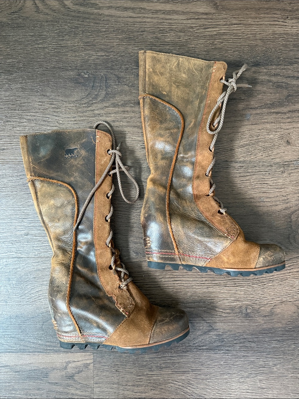 Sorel Cate The Great Brown Tall Lace-Up Brown Leather Women’s Boots Sz 6.5